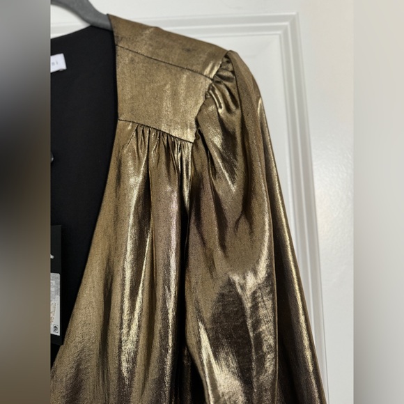 Gianni Bini Noa Metallic Lame V-Neck Long Sleeve A-Line
Wrap Dress NWT Size M - Picture 7 of 12